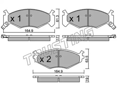 Тормозные колодки TRUSTING 298.0