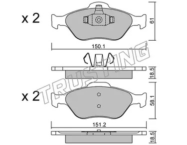 325.0 TRUSTING Тормозные колодки