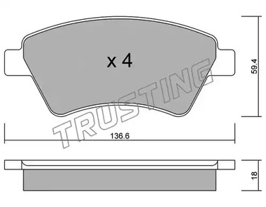 560.0 TRUSTING Колодки тормозные дисковые