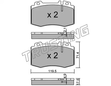 579.5 TRUSTING Тормозные колодки