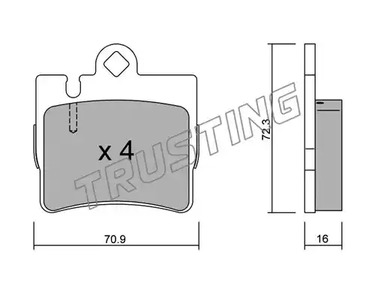 Тормозные колодки TRUSTING 613.0