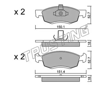 818.0 TRUSTING Тормозные колодки