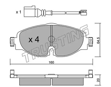 966.0W TRUSTING Тормозные колодки