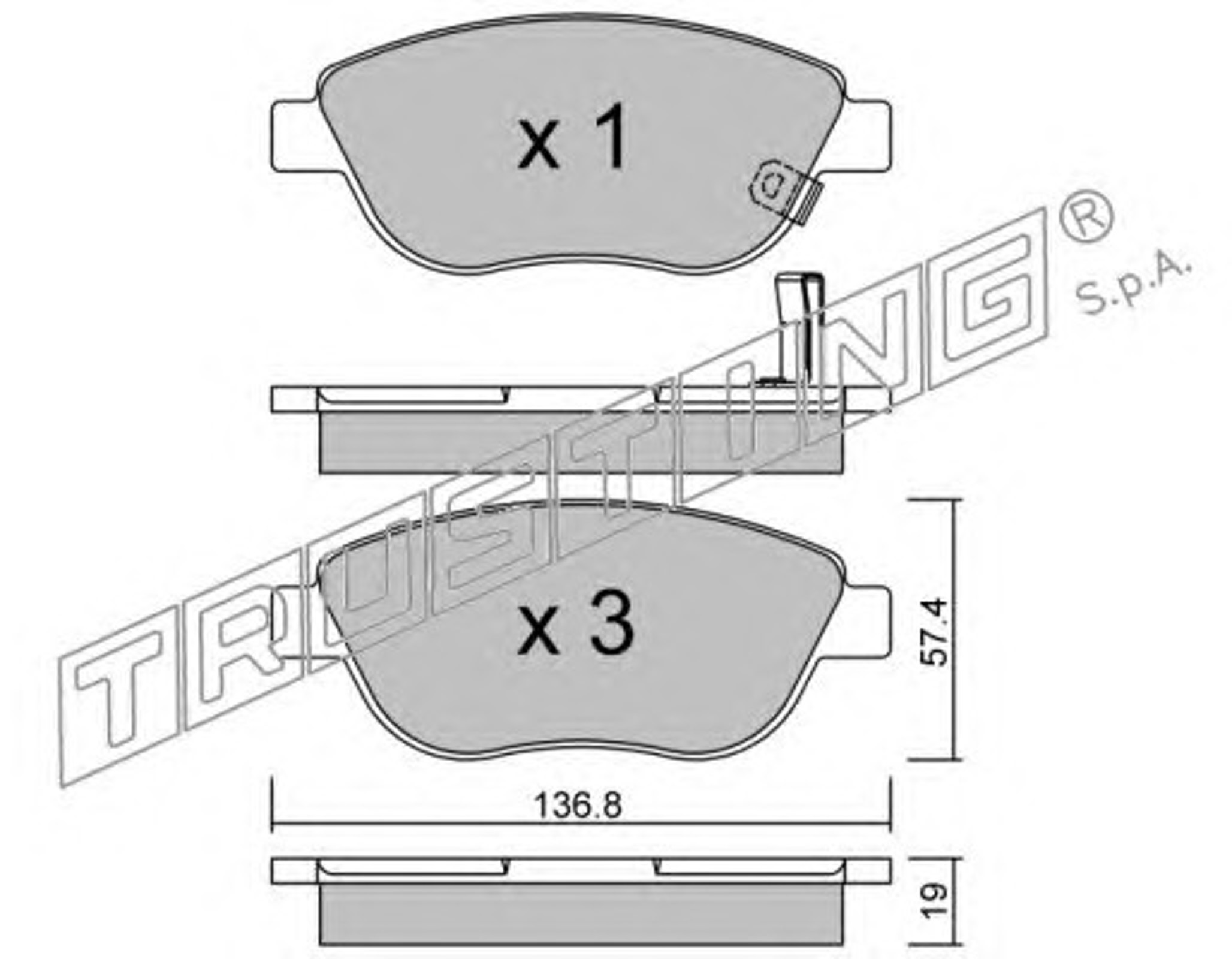 Колодки тормозные дисковые комплект TRUSTING 331.2