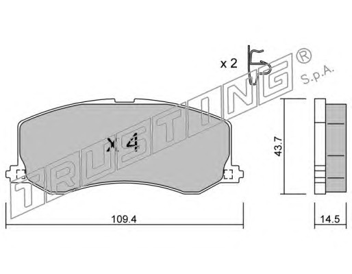 Тормозные колодки TRUSTING 432.0