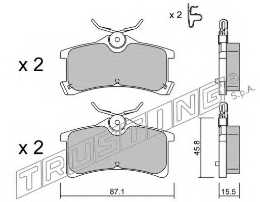 465.0 TRUSTING Тормозные колодки