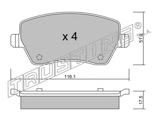 501.0 TRUSTING Тормозные колодки