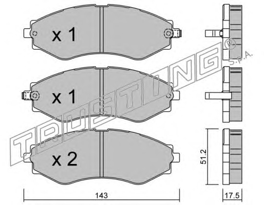 525.0 TRUSTING Тормозные колодки