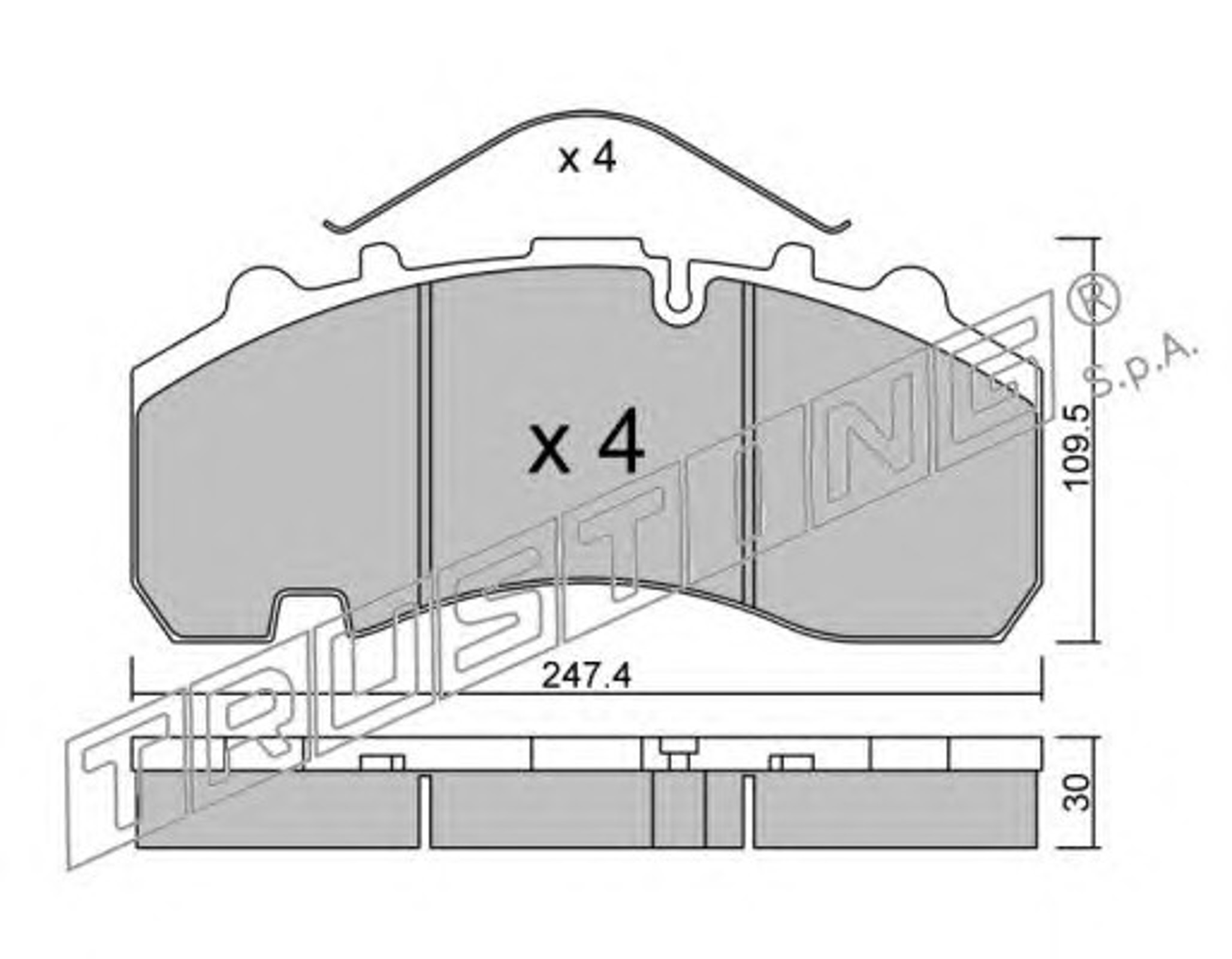 Колодки тормозные дисковые TRUSTING 612.0
