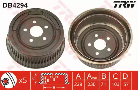 Тормозной барабан TRW DB4294