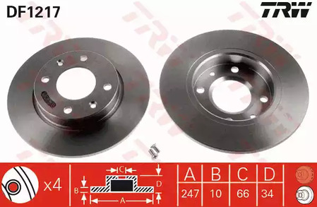 Тормозные диски TRW DF1217