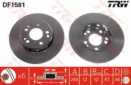 Тормозные диски TRW DF1581