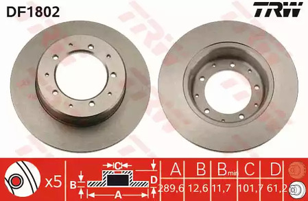 Диск тормозной TRW DF1802