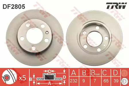 Тормозные диски TRW DF2805