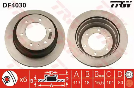 DF4030 TRW Тормозные диски