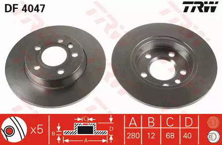 DF4047 TRW Тормозные диски