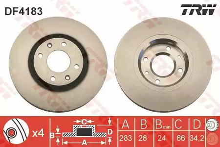 Тормозные диски TRW DF4183