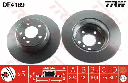 Тормозные диски TRW DF4189