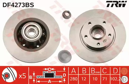 Тормозные диски TRW DF4273BS