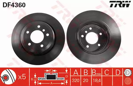 DF4360 TRW Тормозные диски