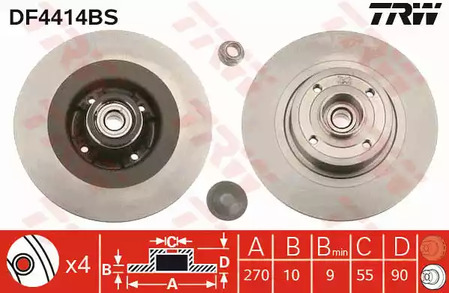 DF4414BS TRW Тормозные диски