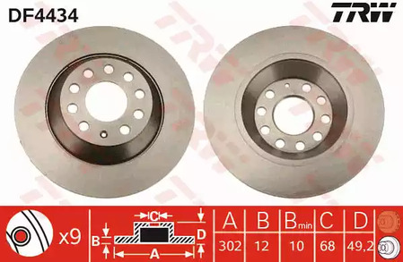 Тормозные диски TRW DF4434