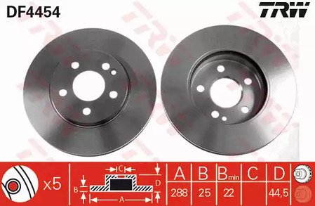 Тормозные диски TRW DF4454