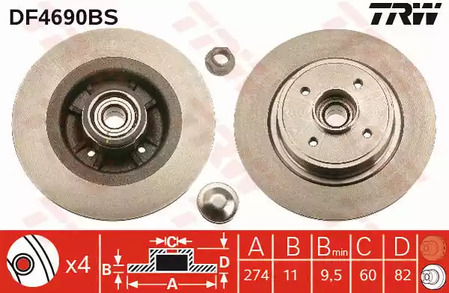 DF4690BS TRW Тормозные диски