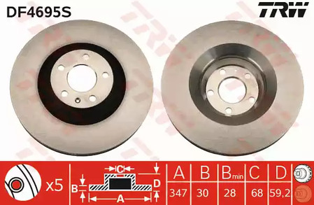 Тормозной диск TRW DF4695S