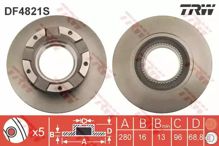 DF4821S TRW Тормозной диск