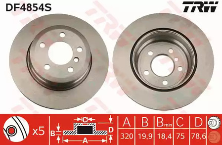 Тормозные диски TRW DF4854S