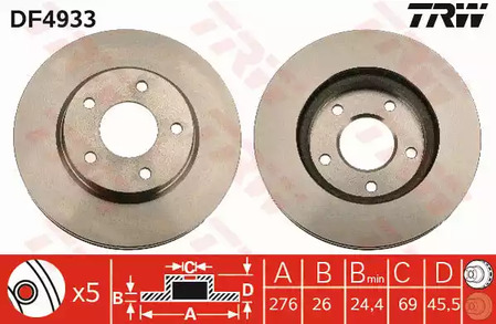 Тормозные диски TRW DF4933