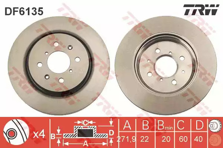 Тормозные диски TRW DF6135