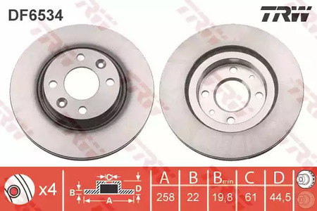 Тормозные диски TRW DF6534