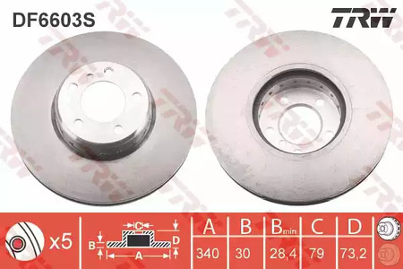 Тормозной диск TRW DF6603S