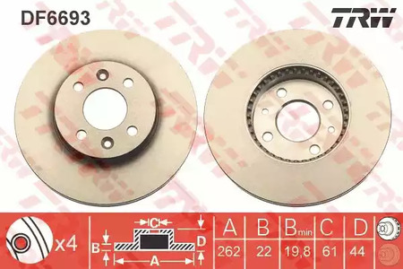 DF6693 TRW Тормозной диск