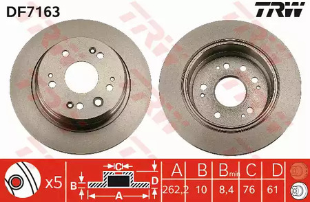 Тормозные диски TRW DF7163