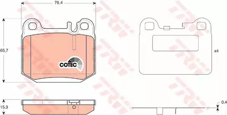 Комплект тормозных колодок дисковый тормоз cotec