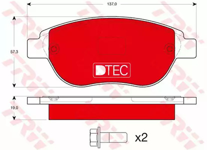 Колодки тормозные дисковые TRW GDB1464DTE