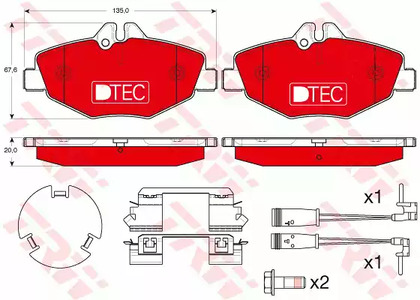 Комплект тормозных колодок дисковый тормоз dtec cotec