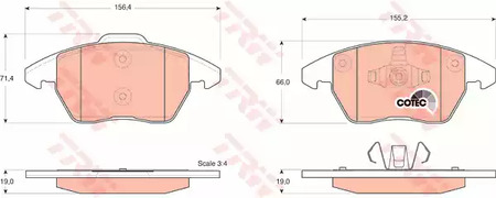 GDB1605 TRW Тормозные колодки