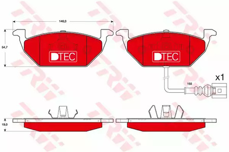 Комплект тормозных колодок дисковый тормоз dtec cotec