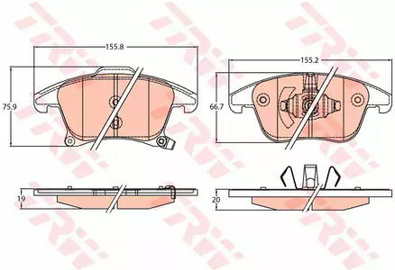 GDB2092 TRW Колодки тормозные дисковые