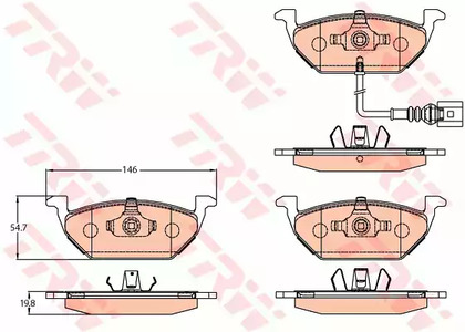 GDB2108 TRW Тормозные колодки