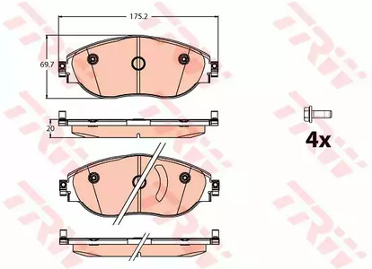 GDB2114 TRW Колодки тормозные дисковые