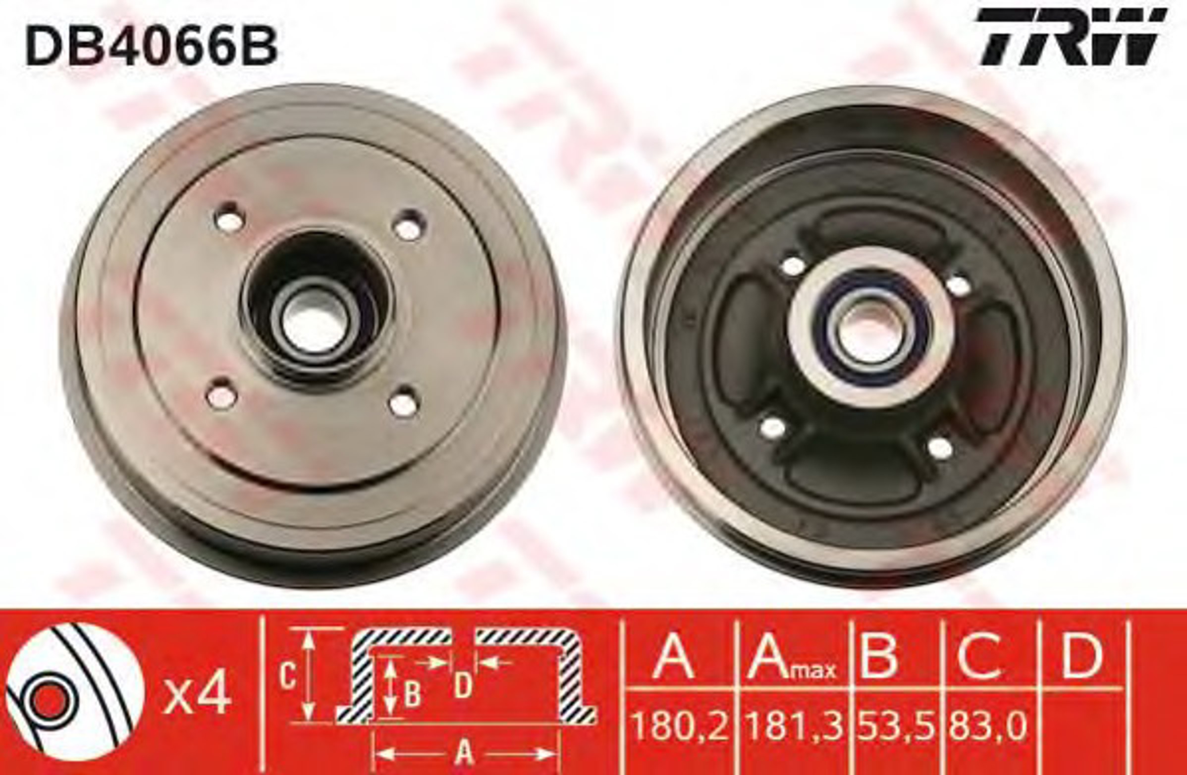 Барабан тормозной TRW DB4066B
