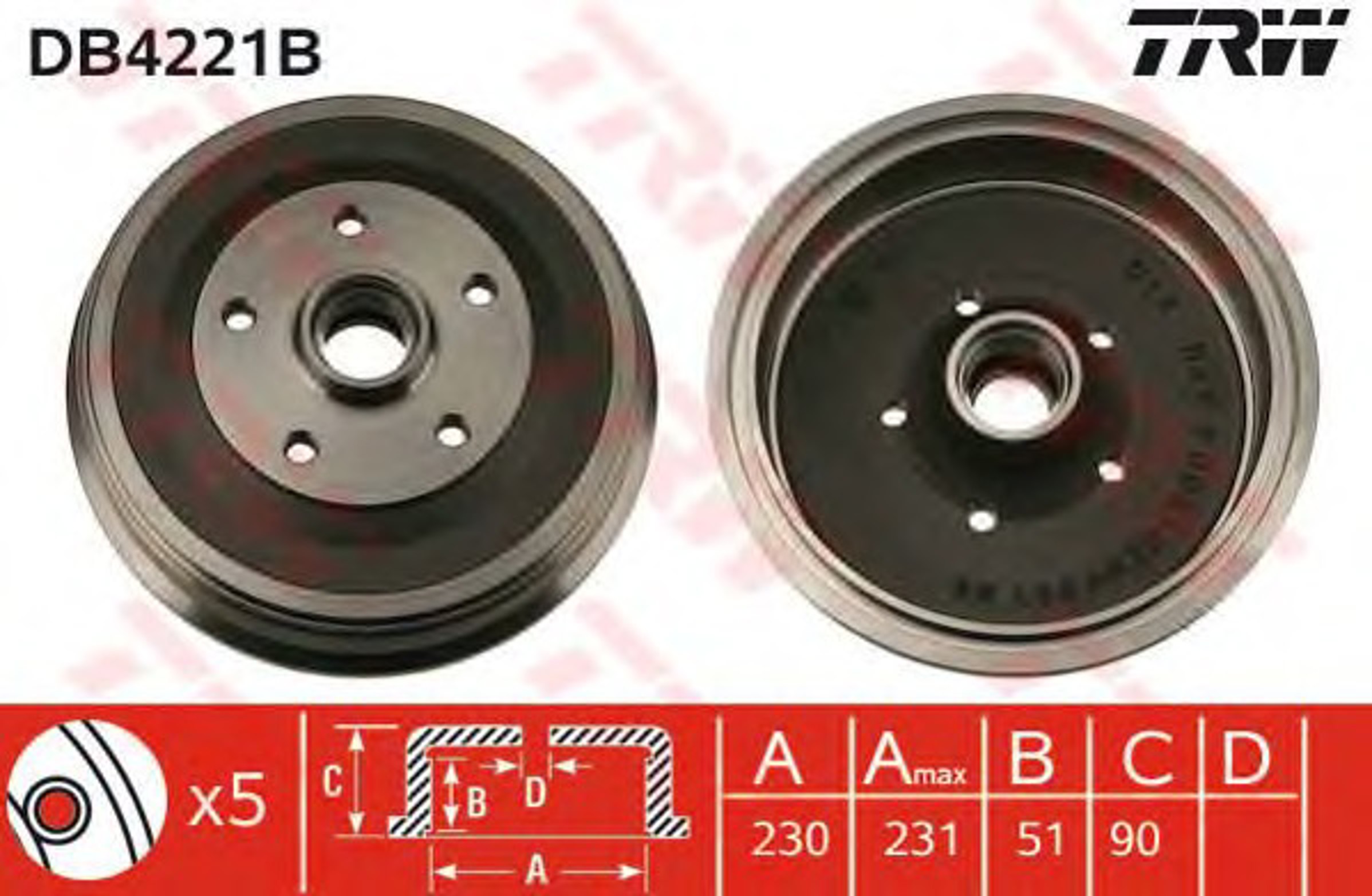 Барабан тормозной TRW DB4221B