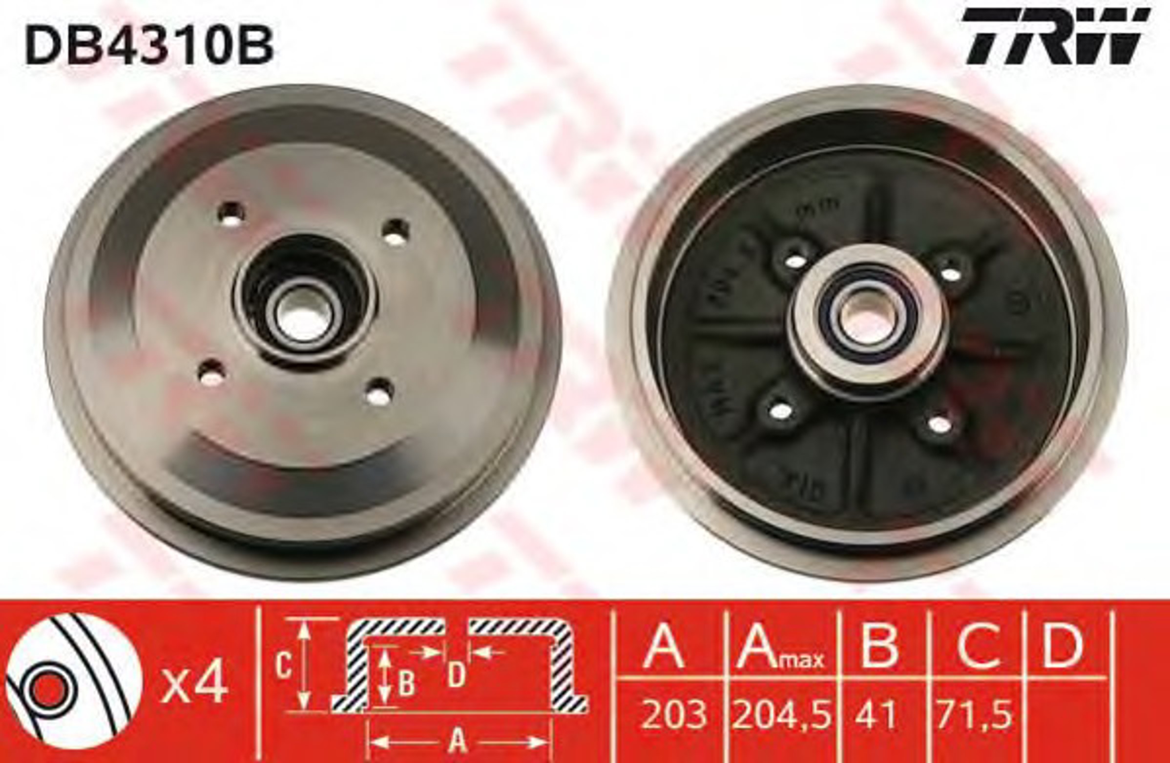 Барабан тормозной TRW DB4310B