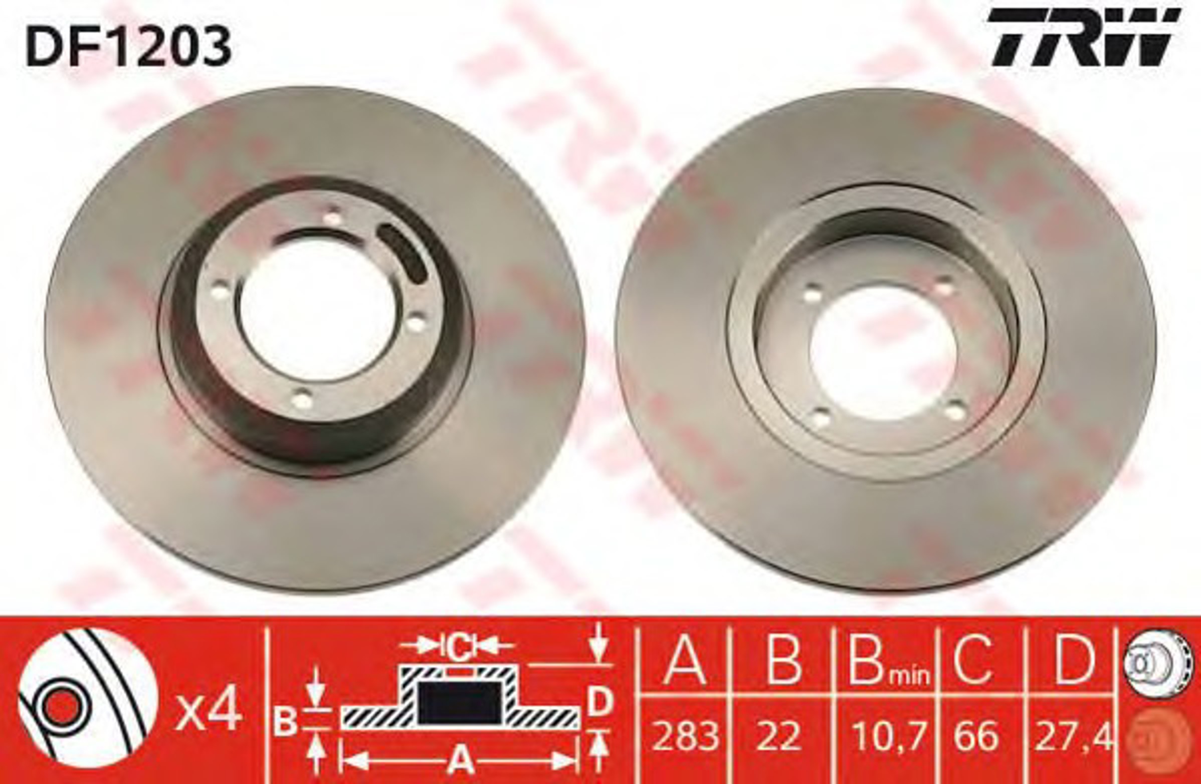 Диск тормозной TRW DF1203