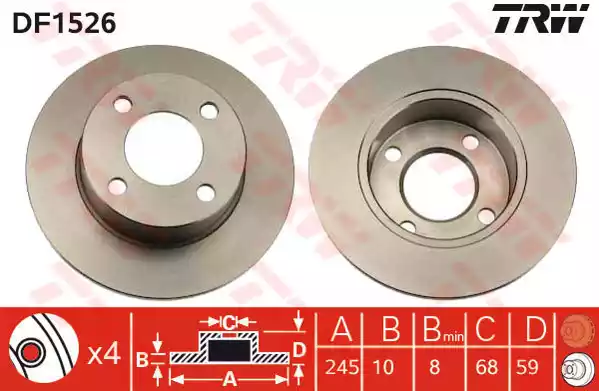 Тормозные диски TRW DF1526